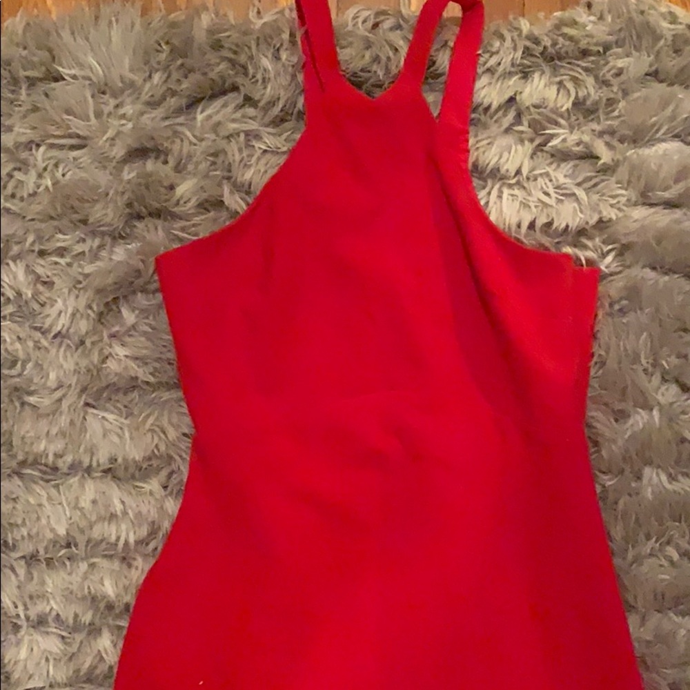 Long Red Formal Bridesmaid Dress Likely Size 12